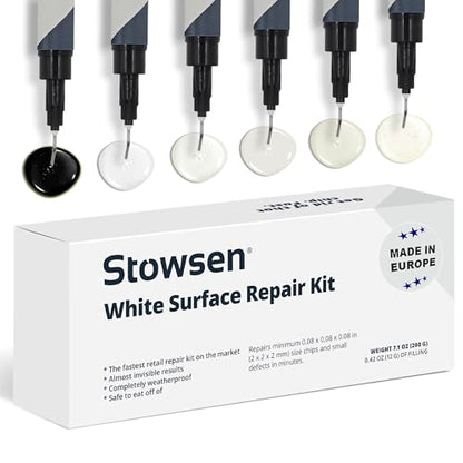 Tile Repair Kit by Stowsen - Also Works as Bathtub Repair Kit I Ideal to Fix Your Broken Chip or Crack on Marble, Corian, Porcelain and Granite Countertops - style: Compact