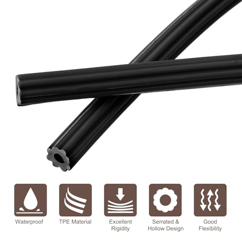 uxcell TPE Screen Spline, 0.18"x39.4ft Round Window Screen Repair Retainer Spline for Door Window Screens Replacement (12 Meter, Black) - size: 0.18" x 39.4ft