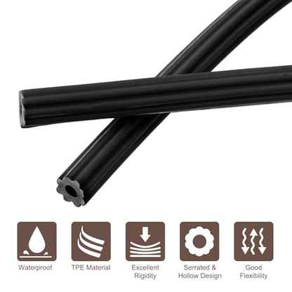 uxcell TPE Screen Spline, 0.18"x39.4ft Round Window Screen Repair Retainer Spline for Door Window Screens Replacement (12 Meter, Black) - size: 0.18" x 39.4ft