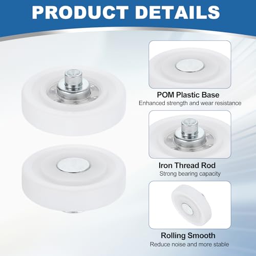 uxcell 12Pcs Drawer Rollers, 29mm Plastic Positioning Pulleys Small Drawer Pulley Bearing Replacement Wheel for Furniture Parts Cabinet Cupboard Wardrobe Slides - size: 29mm