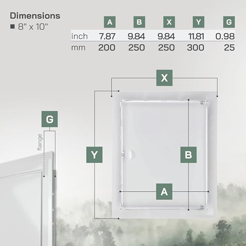 Vent Systems Access Panel for Drywall 8 x 10 Inch - Wall Hole Cover Plate - Metal Access Door with Handle - Plumbing Access Panel for Drywall - Service Shaft Crawl Space Door - Wall Access Panel - size: 8'' X 10''