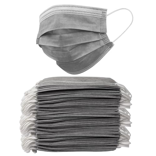 150PCS Gray Disposable Face Masks, Non-medical, 3 Layer Protection Face Masks for Adult, Teenager, Seniors Bag 150pcs (Gray)