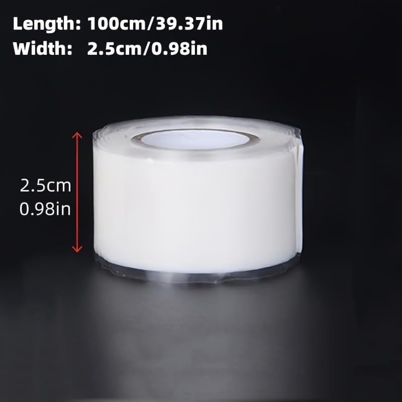 1 Roll Self-Fusing Silicone Tape - Instant Leak Repair, Heavy-Duty Waterproof Sealant for PVC/Glass/Metal/Stone, High-Temp Resistant (Tool/Glue-Free)