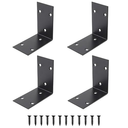 Heavy Duty Stainless Steel Corner Bracket,ULIFESTAR L Shaped Shelf Bracket 90 Degree Corner Brace Large Joint Right Angle L Bracket for Furniture Wood Cabinets Shelves (48x85x85mm) - size: 48*85*85mm
