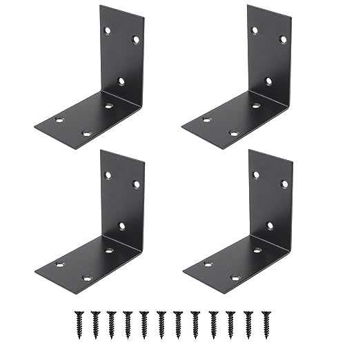 Heavy Duty Stainless Steel Corner Bracket,ULIFESTAR L Shaped Shelf Bracket 90 Degree Corner Brace Large Joint Right Angle L Bracket for Furniture Wood Cabinets Shelves (48x85x85mm) - size: 48*85*85mm