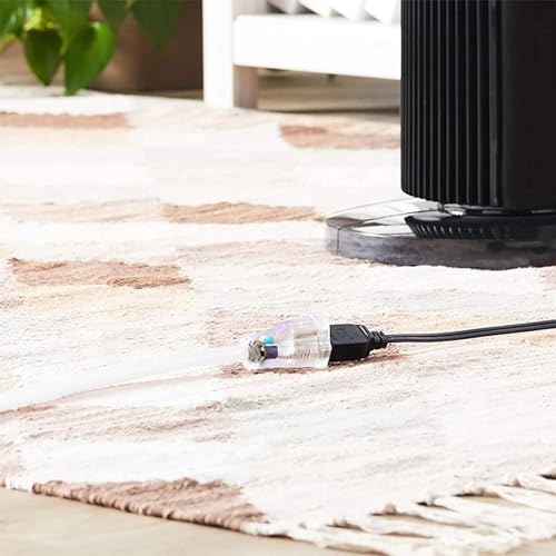 Extension Cord Weatherproof with Lighted End, UL Certified, 10 Gauge 3FT White 3 Prong Heavy Duty, 10/3 SJTW 15A Power Cord for Lights, Lawn - size: 3FT, style: 10/3