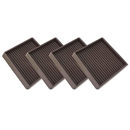 3X3 Square Rubber Furniture Caster Cups, TL-JIYPU Caster Cups with Anti-Sliding Floor Grip 4 PCS, Ideal Furniture Coasters, Floor Protectors Brown, Non Skid Furniture Pads, Rubber Furniture Cups - size: 3X3 Inch
