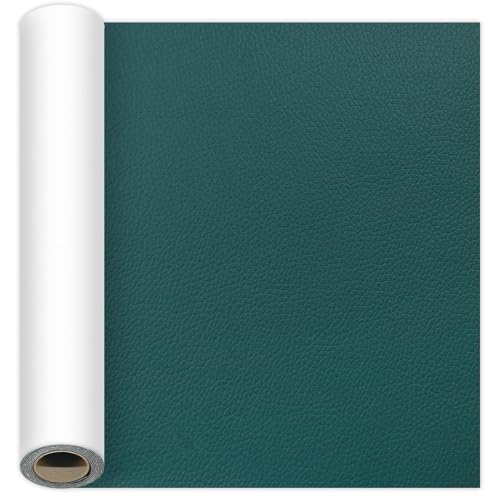 Self-Adhesive Leather Repair Tape Kit, 15.7×47 Inch Deep Green Large Leather Patches for Furniture, Couch Patch Peel and Stick for Sofas, Office Chairs, Car Seats - color: Deep Green