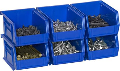 Akro-Mils 30210 AkroBins Plastic Storage Bins, Space-Saving Stackable Bins for Garage, Pantry, Craft Organization, 5" x 4" x 3", Blue, 24-Pack - color: Blue