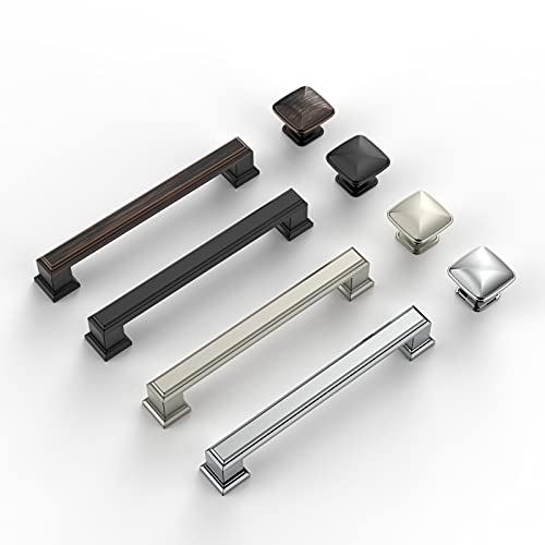 Amerdeco 10 Pack 1-1/4inch Shiny Brushed Satin Nickel Cupboard Drawer Knobs Kitchen Cabinet Knobs Single Hole Cabinet Handles K0003BSN - color: Brushed Satin Nickel, size: 10 Pack