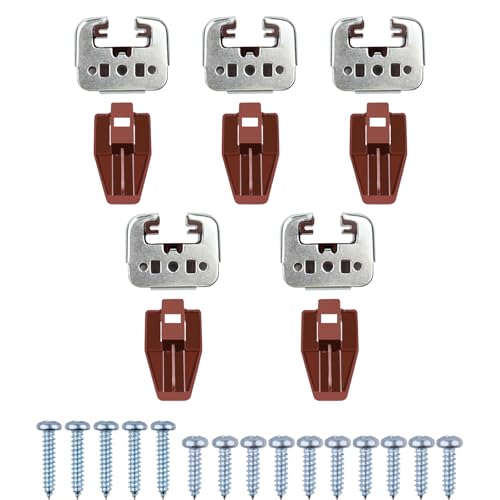 5 Sets for kenlin Drawer Slide Track Guide Glide - Replacement Parts for Dressers and Nightstands - Bottom Mount - Brown (5) - size: 5-1