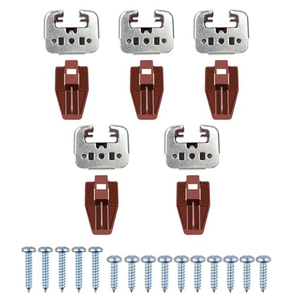 5 Sets for kenlin Drawer Slide Track Guide Glide - Replacement Parts for Dressers and Nightstands - Bottom Mount - Brown (5) - size: 5-1