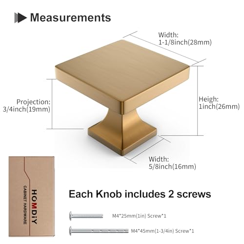 homdiy 10 Pack Champagne Bronze Cabinet Knobs Square DresserDrawer Knobs Brushed Bronze Bathroom Pulls Kitchen Cabinet Hardware - color: Champagne Bronze
