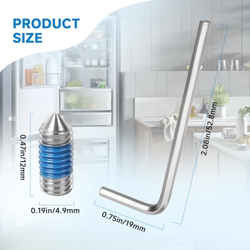 for 218755402 Refrigerator Door Handle Screw Kit 2-Pack (10-32 x 3/8 in) Hex Wrench Included, Compatible with Frigidaire/Electrolux/Kenmore, Replaces 7218755402 899226 218755406 218755407