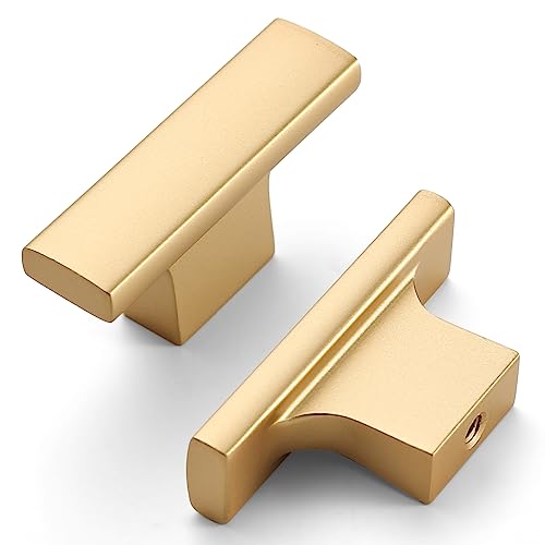 Asidrama 20 Pack Matte Champagne Gold Kitchen Cabinet Knobs Dresser Knobs Drawer Knobs Cabinet Hardware Zinc Knobs for Dresser Drawers - color: Gold, style: 20 Pack
