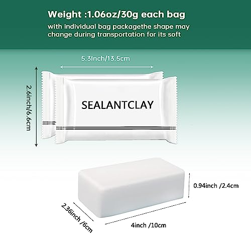 Pack of 50 White Seal Putty Waterproof Duct Seal Repair Sealing Clay, Quick Mending Mud for Drain Connection, Wall Hole, Air Conditioning Hole - color: 50 pack of sealant