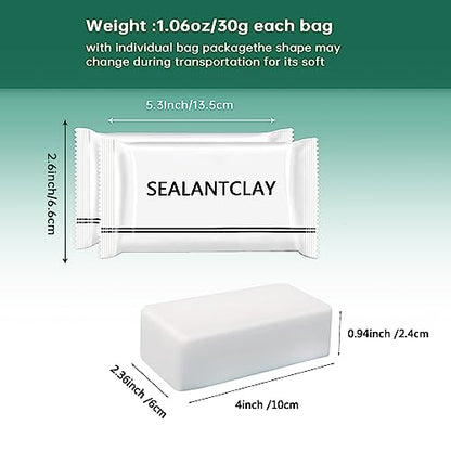 Pack of 50 White Seal Putty Waterproof Duct Seal Repair Sealing Clay, Quick Mending Mud for Drain Connection, Wall Hole, Air Conditioning Hole - color: 50 pack of sealant