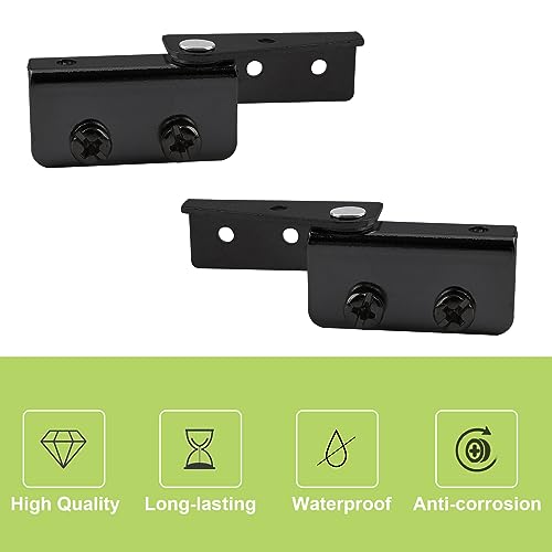 Black Stainless Steel Cabinet Glass Door Hinge, 4Pcs Side Mounted Pivot Hinges, Adjustable, Anti-Slip, 5-8kg Capacity - color: Black