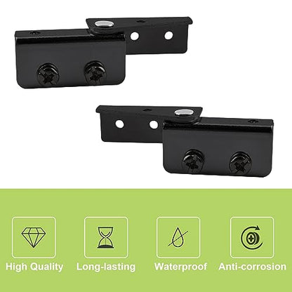 Black Stainless Steel Cabinet Glass Door Hinge, 4Pcs Side Mounted Pivot Hinges, Adjustable, Anti-Slip, 5-8kg Capacity - color: Black