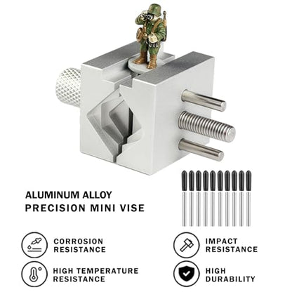Precision Mini Vise for Hobbies & Crafts - Multi-Function Tabletop Bench Clamp for Model Building, Painting, Soldering, and Jewelry Making - Small Parts Holding Tool - style: Advanced Version