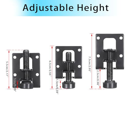 OwnMy 4 Packs Adjustable Furniture Leveling Feets L Shaped Furniture Levelers Legs, Heavy Duty Furniture Mounting Brackets Metal Leveling Feet for Workbench Cabinet Wardrobe, 2.2" H, Black - size: 2.2"H-Black