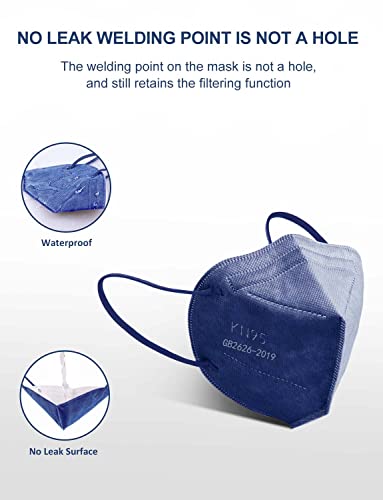 HUHETA KN95 Face Mask 60 Pack, 5-Ply Breathable & Comfortable Safety Mask, Filter Efficiency≥95%-Individually Wrapped