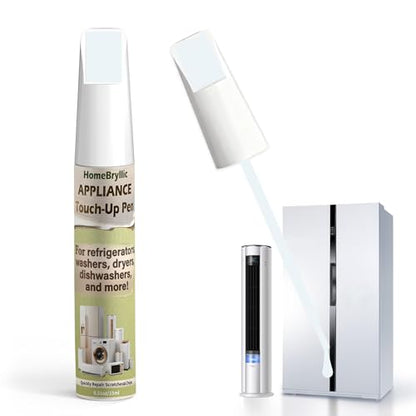 Bluish White Appliance Repair Paint, Two in One Design Appliance Touch up Paint Pen Effective Rust Prevention, Suitable for Refrigerators,Washing Machines, Dishwashers and Other Appliances - color: Bluish white