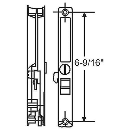 Sliding Glass Patio Door Lock Handle Set, Non-Keyed, Flush Mount, with Nite Lock,C Cam, and Keeper, White, 6-9/16" Screw Hole | Sliding Door Handle Replacement Hardware Repairs (DL-504) (Chrome) - color: Chrome