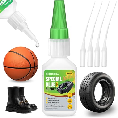 Super Rubber Glue, 20g Heavy Duty Rubber Adhesive for RC Tires, Shoe Soles, Belts, Hoses, Car Seals, Mats, Motorcycle Grips & DIY Repairs – Quick-Dry, Waterproof, Heat-Resistant CA Glue - size: 20 Grams * 1 Pack, style: Rubber Glue
