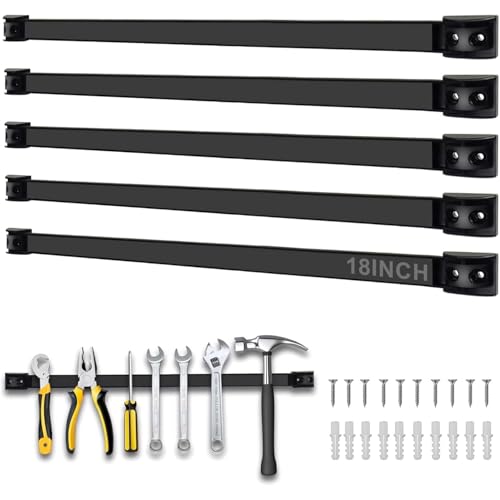 5 Pack Magnetic Tool Holder, Magnetic Strips Tool Magnet Bar PVC Coated for Garage Tool Organizer 18 In - style: 18IN-5 PACK