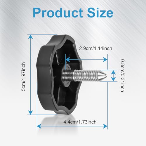2 PCS Soft Top Window Frame Knob Screws Bolts Door Surround Knobs with Pin Compatible with for 2007-2018 Jeep Wrangler JK JKU - size: Short 2 PCS