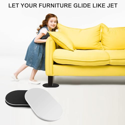 4Pack XL Large Furniture Sliders for Carpet,Furniture Movers Sliders,9-1/2" x 5-3/4" Oval Heavy Duty Furniture Moving Pads for Carpet - size: 4 pcs 9-1/2" x 5-3/4" XL Oval
