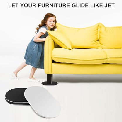 4Pack XL Large Furniture Sliders for Carpet,Furniture Movers Sliders,9-1/2" x 5-3/4" Oval Heavy Duty Furniture Moving Pads for Carpet - size: 4 pcs 9-1/2" x 5-3/4" XL Oval
