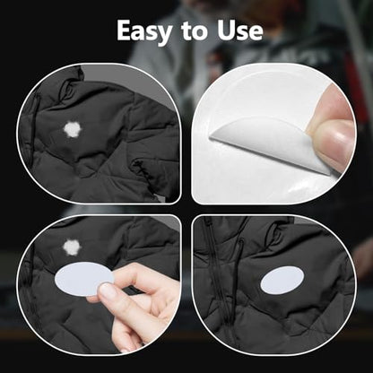 Down Jacket Patches Nylon Repair Tape Self-Adhesive Repair Patch | Pre-Cut, Waterproof Tear-Resistant Rip-Stop Nylon Fabric Patches to Fix Holes in Clothing, Sleeping Bags - color: White