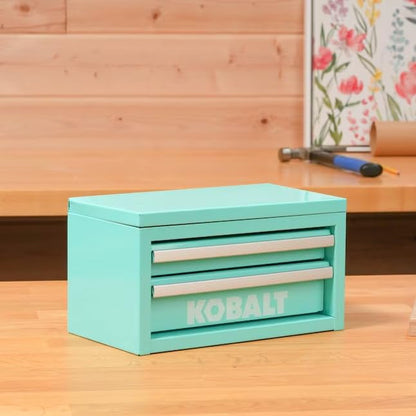 Mini 2-Drawer Steel Tool Box Teal Color - color: Teal, size: 2 Drawer