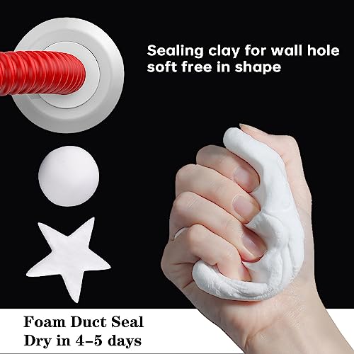 Pack of 4 White Seal Putty Waterproof Duct Seal Repair Sealing Clay, Quick Mending Mud for Drain Connection, Wall Hole, Air Conditioning Hole - color: 4 pack of sealant