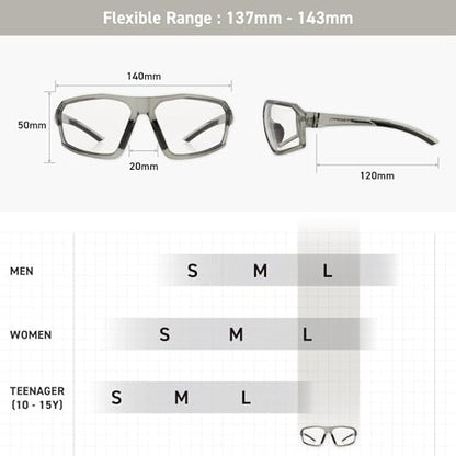 REV Amour Z87+ Safety Glasses, UV400 Impact-Resistant Sunglasses with Anti-Scratch for Work & Outdoor - color: Glass Trace
