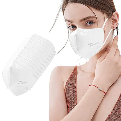 LEMENT 50PCS KN95 Face Mask 5 Layer Breathable with Elastic EarLoops Cup Dust Safety Masks White - color: Adult-50 Pack-white