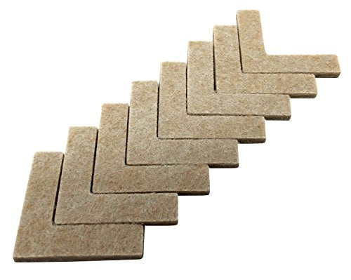 Shepherd Hardware 9816 1-1/2-Inch Heavy Duty Self-Adhesive Felt Corner Furniture Pads, 8-Pack, Beige