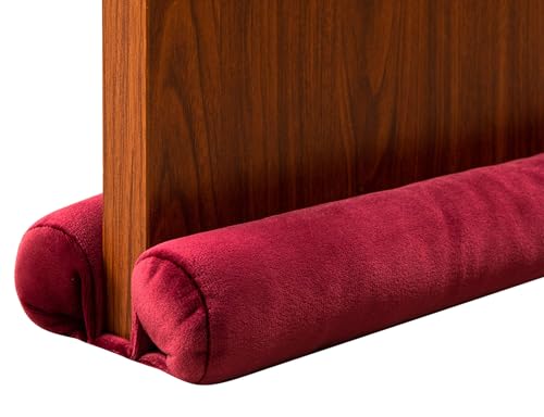 Door Darft Stopper 36 Inch Under Door Draft Noise Blocker for Bottom of Door Gap Filler Weather Stripping Twin Door Sweep Window Seal, Wine - color: Wine (1 Pack), size: 36"