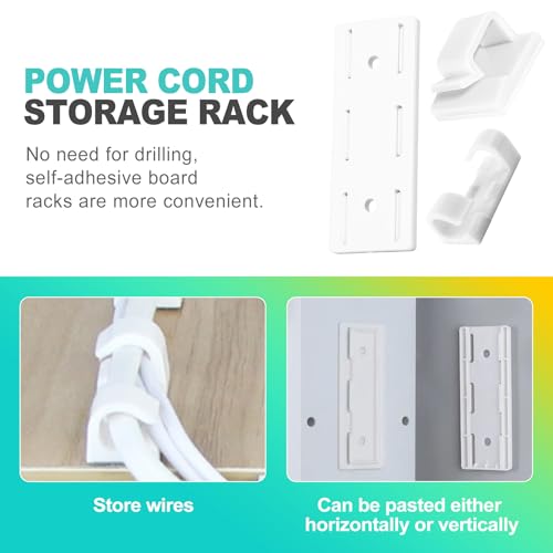 10 Pieces Self Adhesive Power Strip Holder – No-Drill Wall Mount for Surge Protectors & Extension Cords, Home, Office & Kitchen Cable Organizer