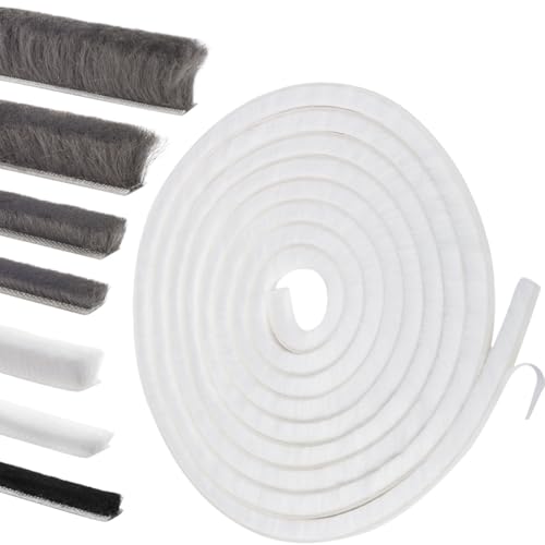 Self-Adhesive Weather Stripping Seal for Doors & Windows – Soundproof Insulation Gap Filler for Sliding, Exterior, Front, and Jamb Frames – 0.6" x 0.35" x 16.5 ft, White - color: White, size: 0.6" x 0.35" x 16.5 ft