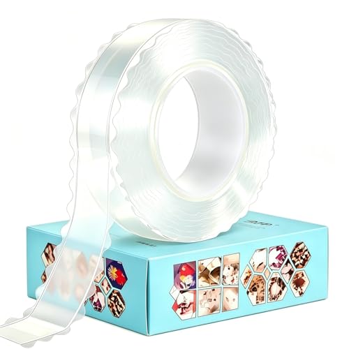 zvp Double Sided Adhesive Nano Tape, Heavy Duty Foam Tape, Removable Mounting Tape, Suitable for Carpet, Poster, and Wall Decoration (Transparent, 1.15 * 118 in) - color: Transparent, size: 1.15*118 IN