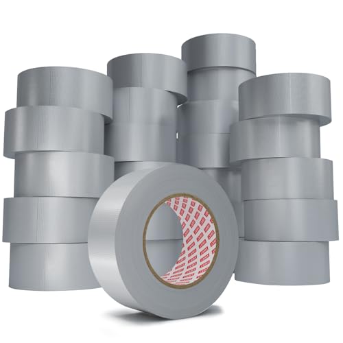 SWRT 24-Pack 9 Mil Silver Heavy Duty Duct Tape Strong Adhesive, 2 Inch x 720 Yd Duct Heavy Duty Waterproof All Weather Gray Duct Tape No Residue Sealing & Patching for Indoor&Outdoor Repair - color: Silver