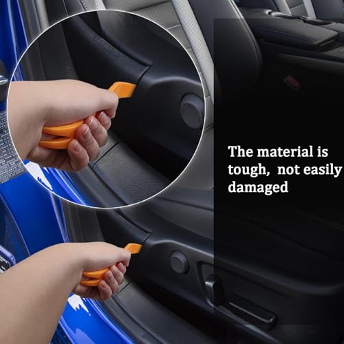 Newkita 12 PCS Plastic Trim Removal Tool No Scratch Auto Trim Removal Tool Kit, Auto Clip Rivet Fastener Remover Pry Tool Auto Parts for Car Panel & Audio Dashboard Repair Kit (Red + Orange)