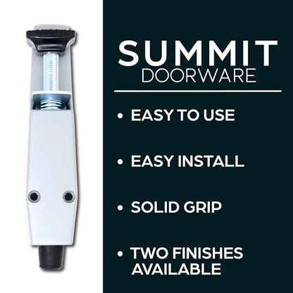 SUMMIT DOORWARE Heavy Duty Spring Loaded Step Down Door Stopper - Door Holder Ideal for Residential & Commercial Use - Aluminium Finish