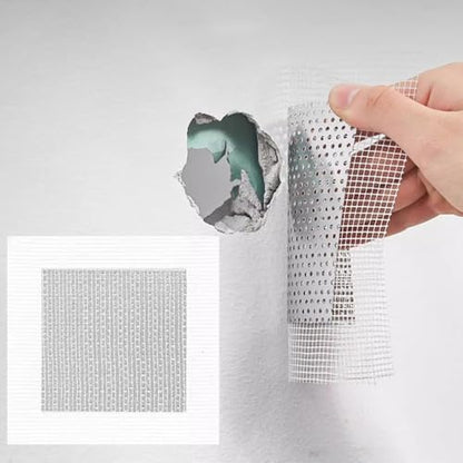 6pcs Drywall Repair Kit –4" x 4" Self-Adhesive Wall Patch，Fiberglass Mesh & Aluminum Metal Drywall Patch for Large Holes Sheetrock Ceiling & Plaster - size: 4 in