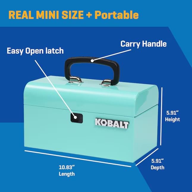 K.balt Retro Portable Mini Toolbox Teal Steel Tool Box - color: Teal, size: Retro