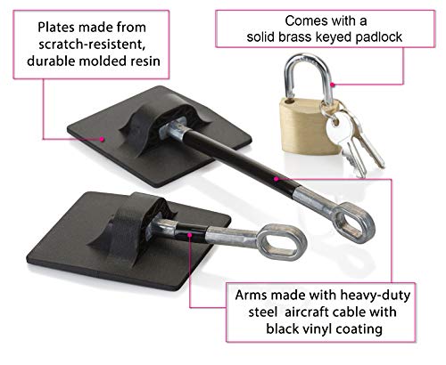 2-Pack Refrigerator Lock (2-Pack, Black with Keyed Padlock) - color: 2-Pack, Black with Keyed Padlock
