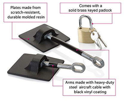 2-Pack Refrigerator Lock (2-Pack, Black with Keyed Padlock) - color: 2-Pack, Black with Keyed Padlock